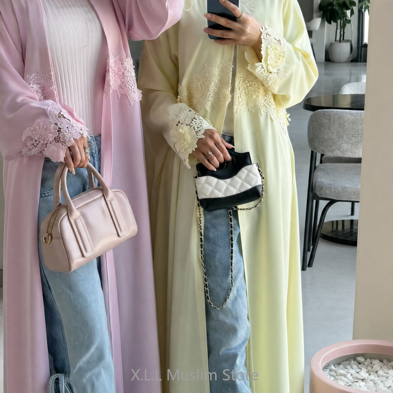 Summer Clothing Hijab - Robe Abaya Musulmane Brodée à Motifs