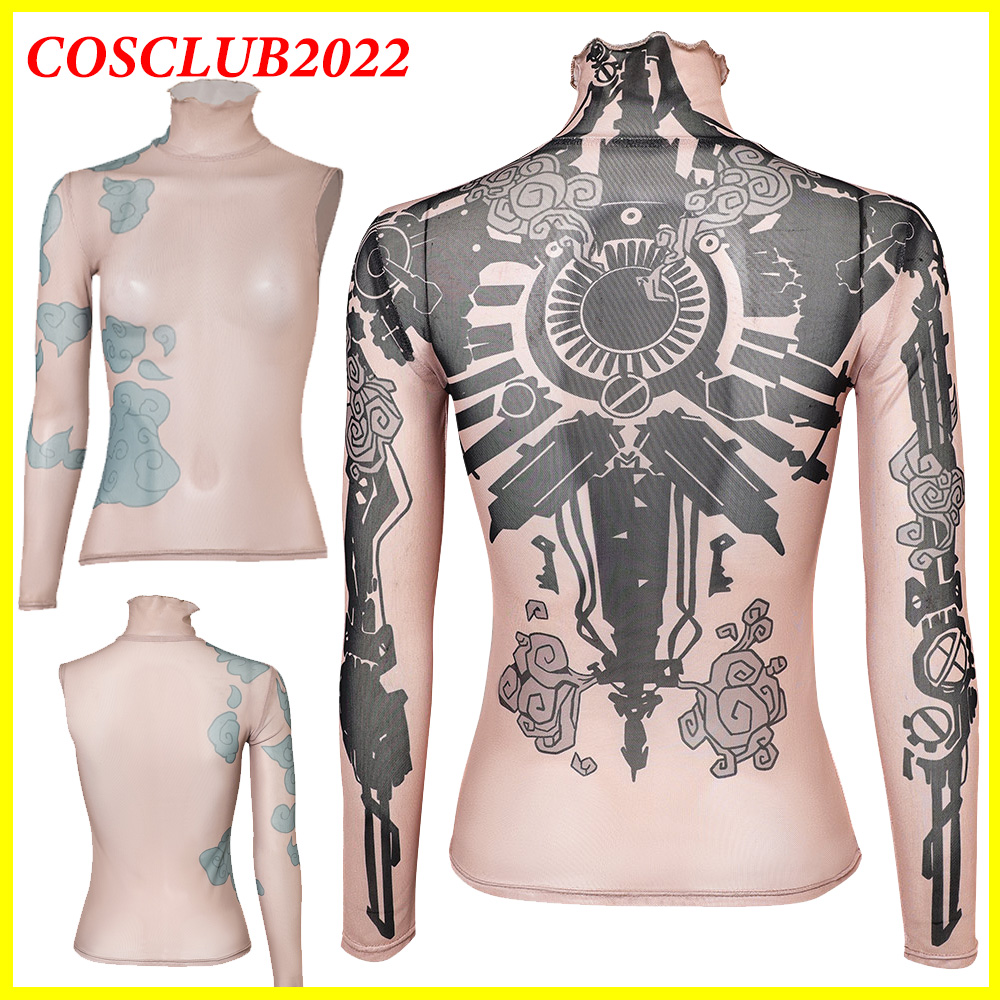 Summer Alt Clothing - Femmes Arcane Jinx Cosplay chemise tatouage