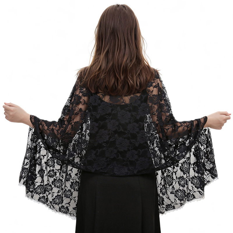 Summer Clothing Hijab - Écharpe en dentelle rose pour femme,