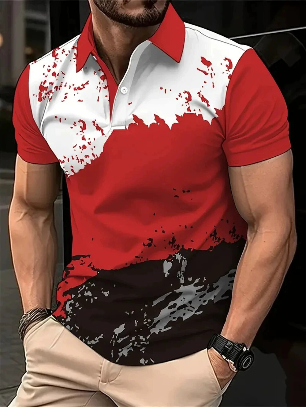 Summer Clothing Canada - T-shirts Polo pour Hommes à Motifs