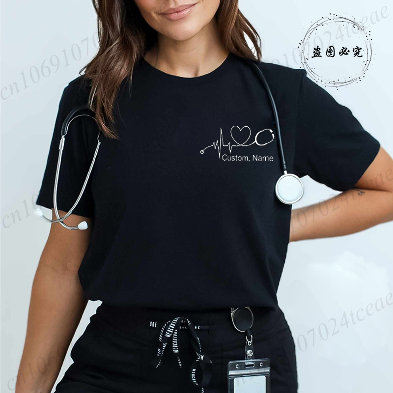 Summer Clothing Names - T-shirts personnalisés pour infirmières avec stéthoscope