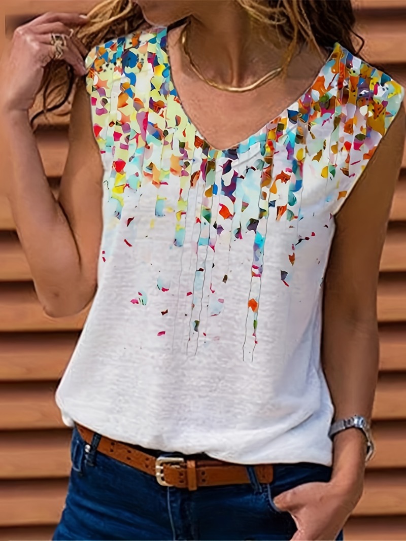 Summer Clothing Plus Size Women - Haut à col en V imprimé