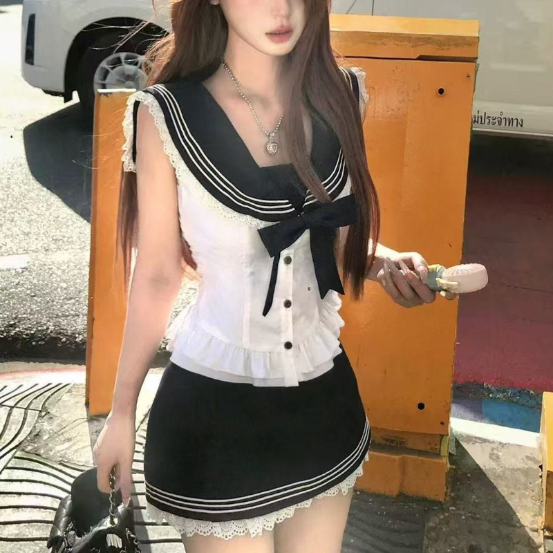 Summer Alt Clothing - Ensemble 2 pièces avec nœud de