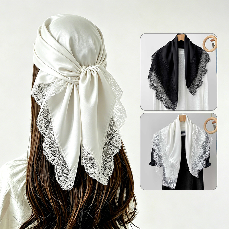 Summer Clothing Hijab - Foulard carré 70x70cm pour femme, avec