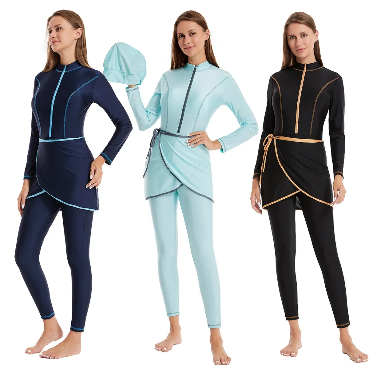 Summer Clothing Hijab - Ensemble de 3 pièces de maillots