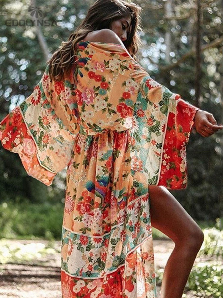 Sarong Pareo Wrap - Robe de plage bohème à imprimé