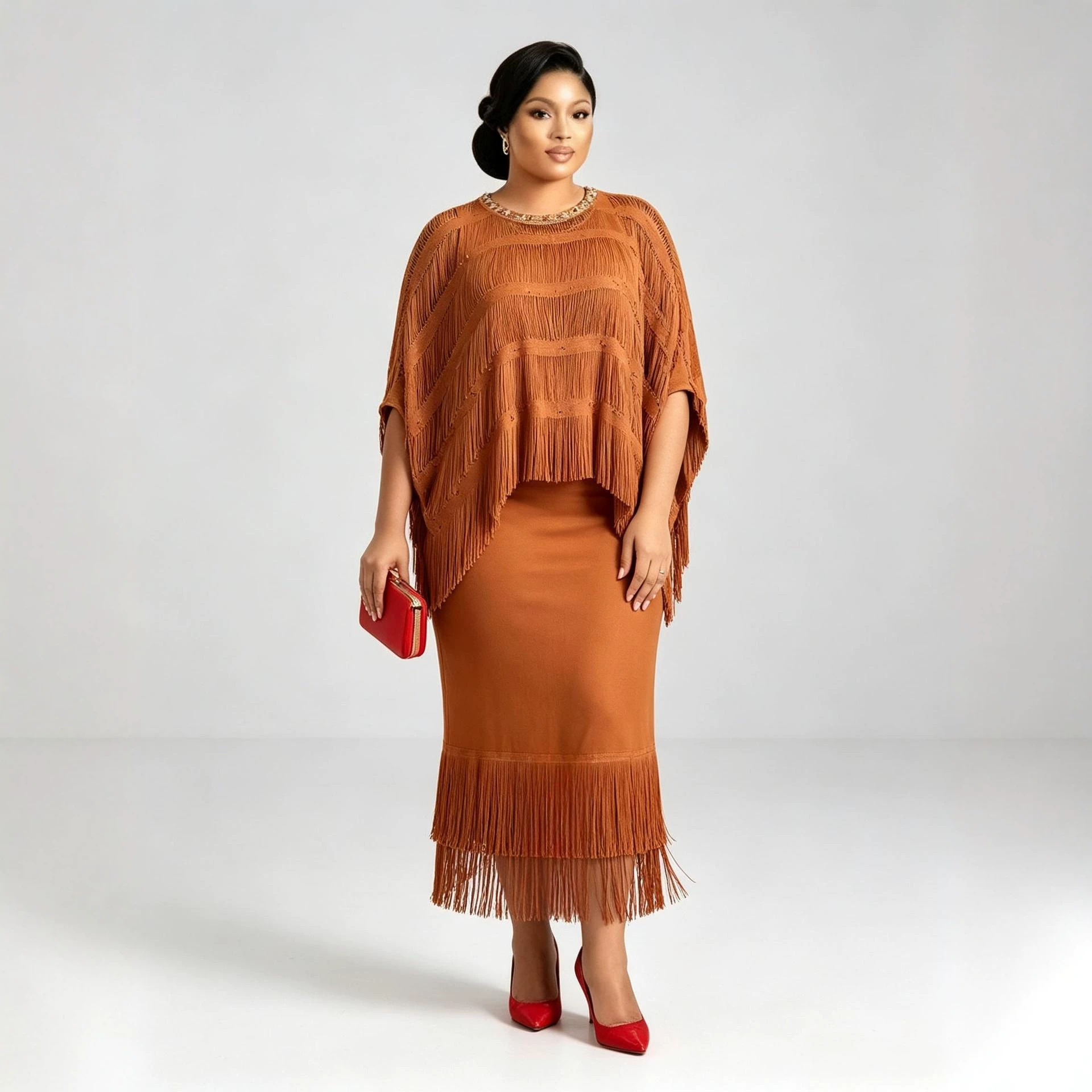 Summer Alt Clothing - Ensemble deux pièces plissé à franges