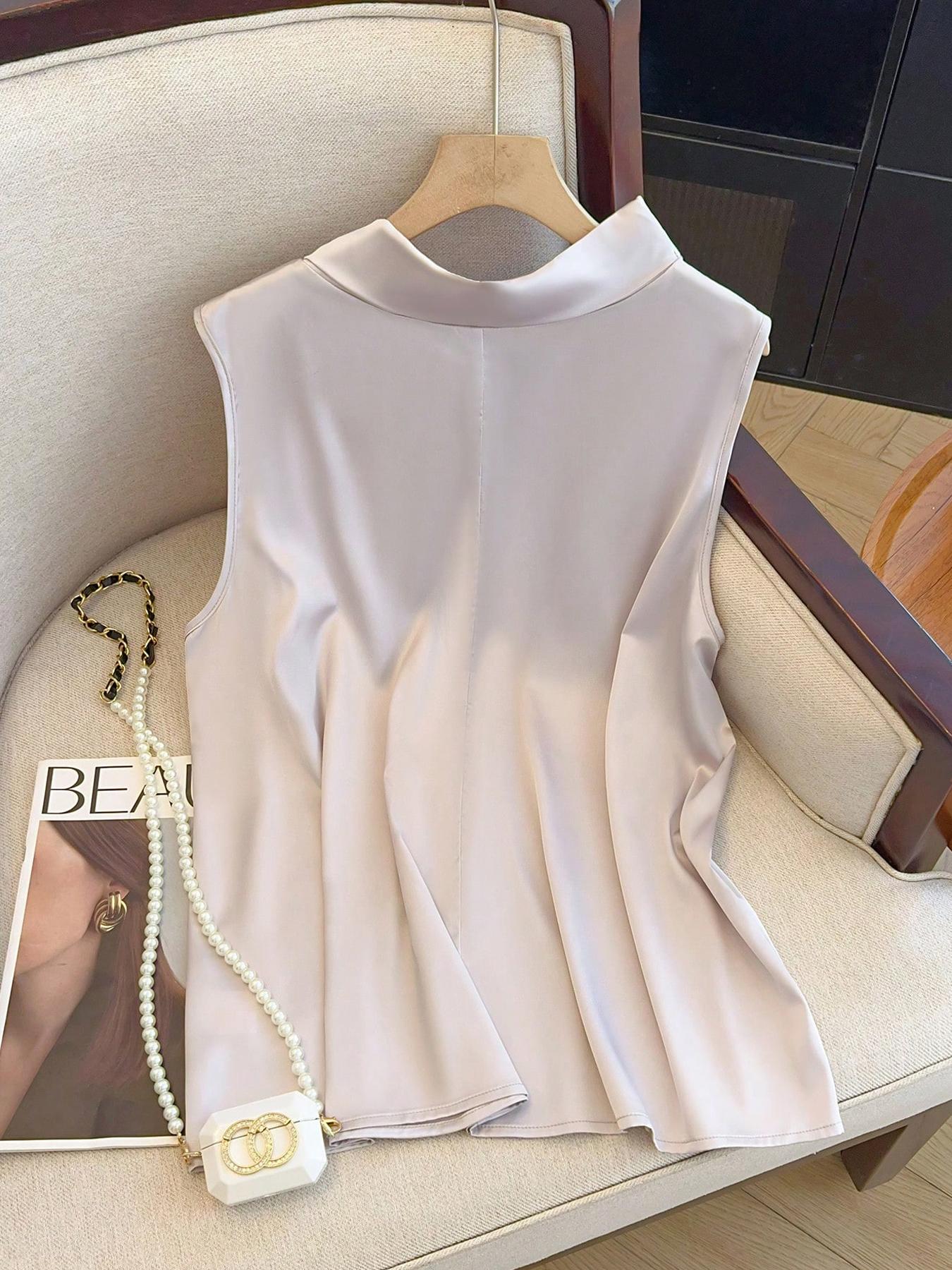 【Taille Plus】 Haut uni à nouer - Summer Clothing Plus Size Women avis et prix