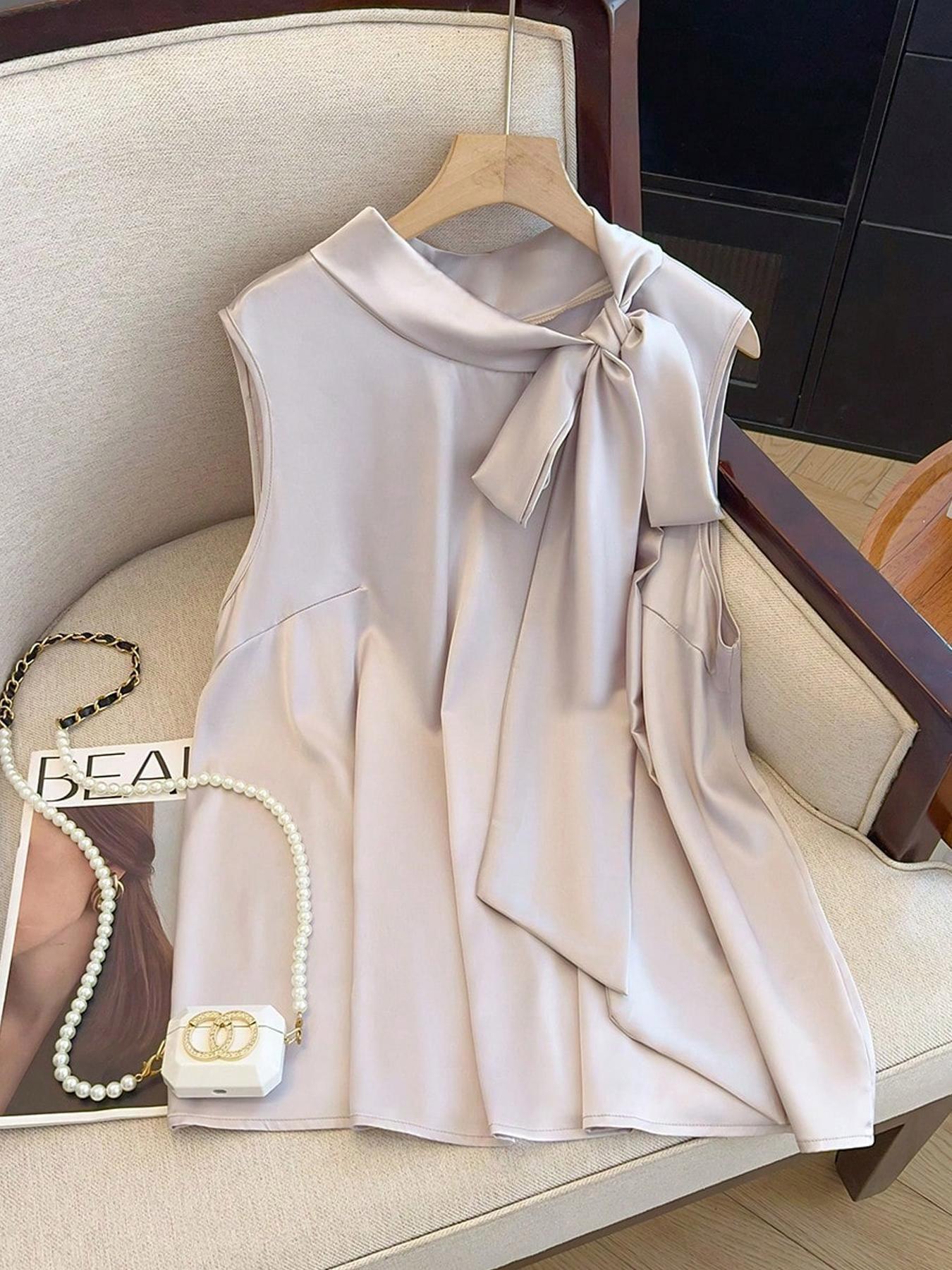 【Taille Plus】 Haut uni à nouer - Summer Clothing Plus Size Women avis et prix