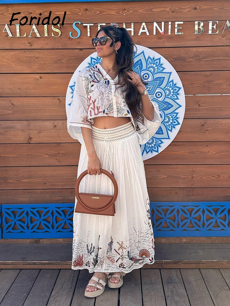 Foridol-Jupe Maxi Brodée à Man - Summer Alt Clothing avis et prix