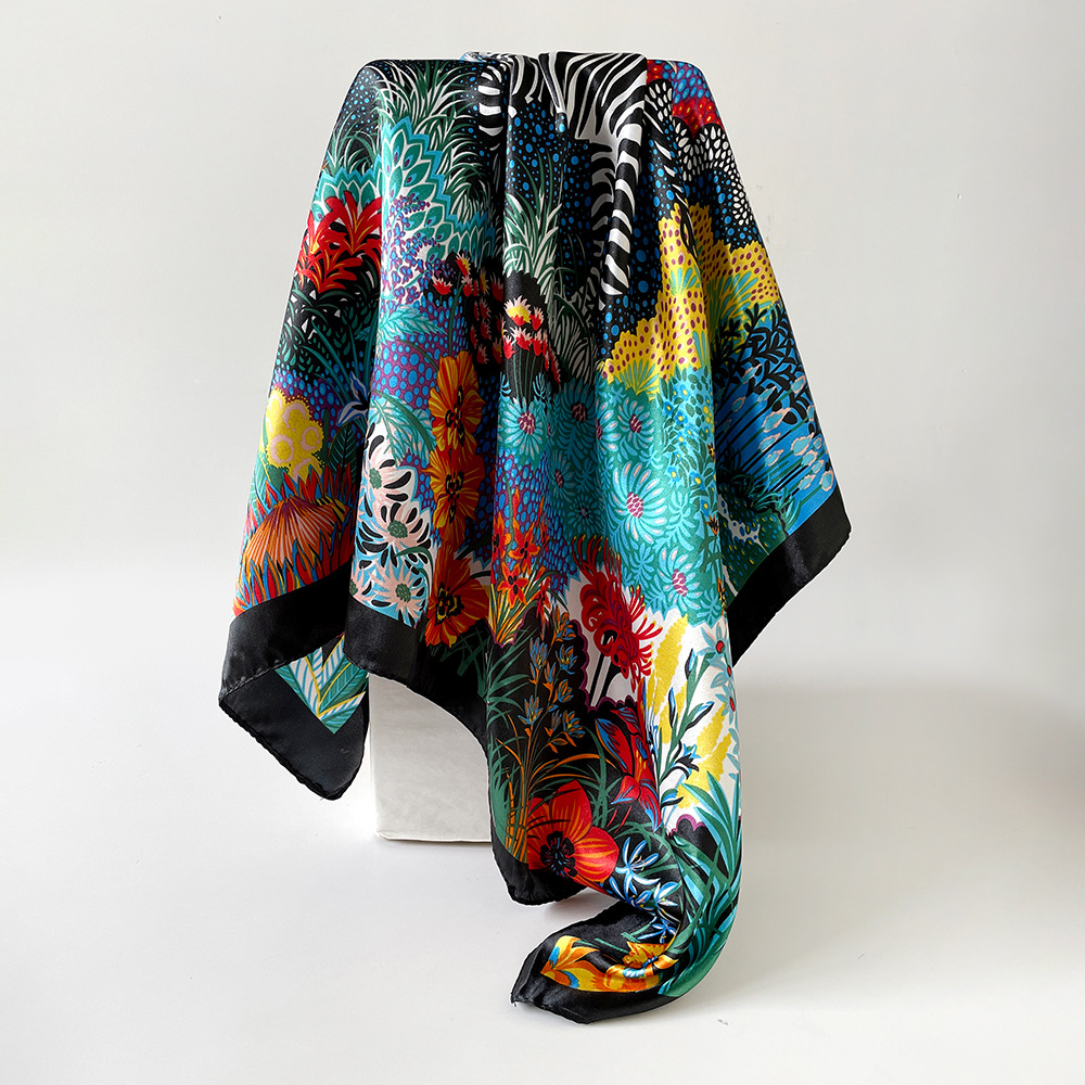 Foulard carré en soie pour fem - Summer Clothing Hijab avis et prix