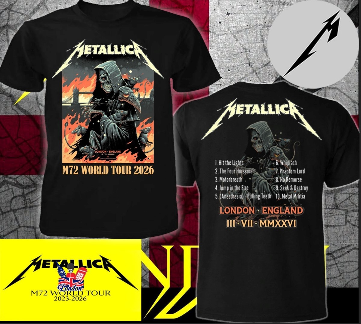 T-shirt Metallica M72 World To - Summer Clothing London avis et prix
