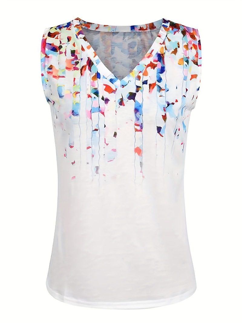 Haut à col en V imprimé fleuri - Summer Clothing Plus Size Women avis et prix