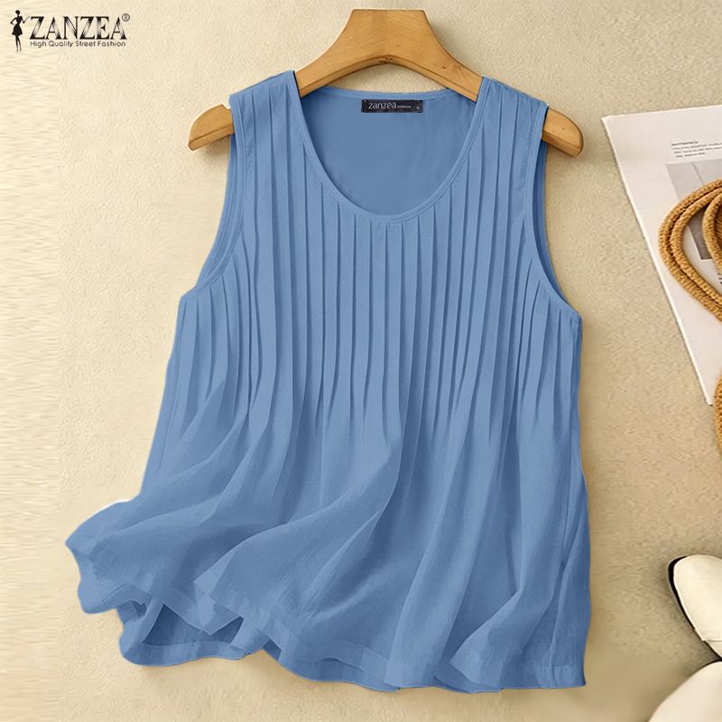 ZANZEA Débardeur d'été plissé  - Summer Clothing Plus Size Women avis et prix