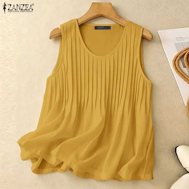 ZANZEA Débardeur d'été plissé  - Summer Clothing Plus Size Women avis et prix