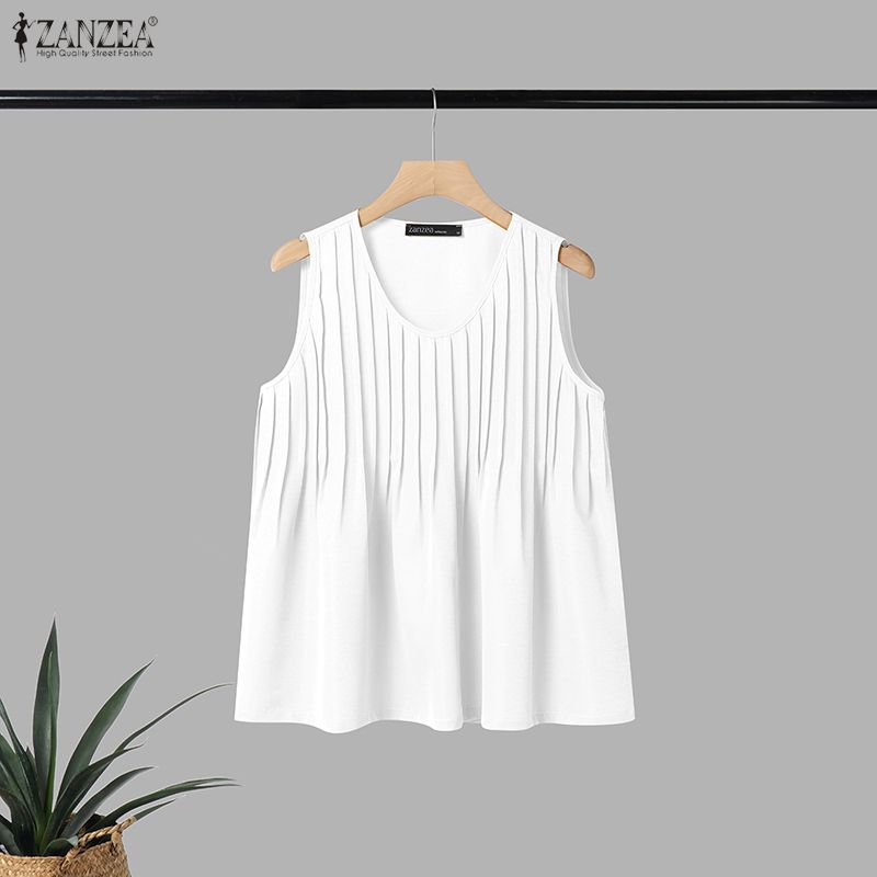 ZANZEA Débardeur d'été plissé  - Summer Clothing Plus Size Women avis et prix