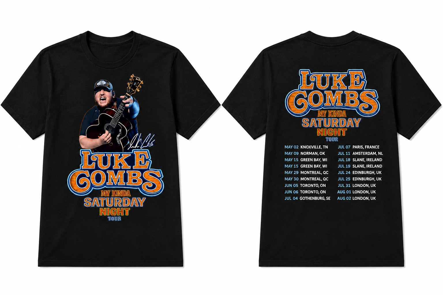 T-shirt noir Luke Combs My Kin - Summer Clothing Uk avis et prix